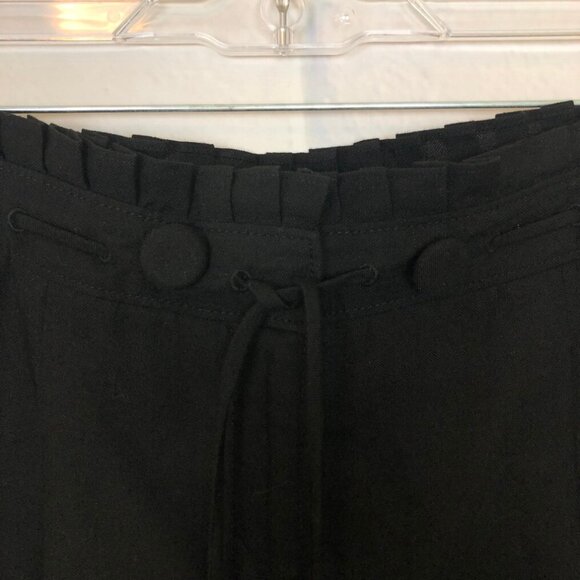 3.1 Phillip Lim Black Wool Linen Pants Size 4 Wide Leg Crop - Picture 3 of 9